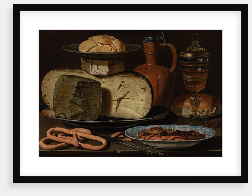 Still Life with Cheeses, Almonds and Pretzels, c.1615 by Clara Peeters