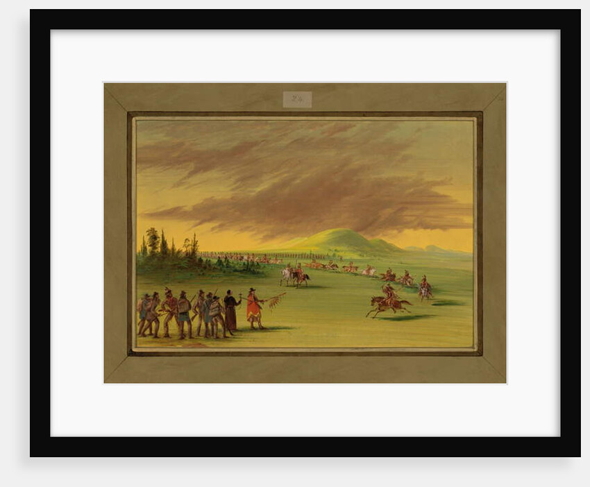 La Salle Meets a War Party of Cenis Indians on a Texas Prairie, April 25th 1686, 1847-48 by George Catlin