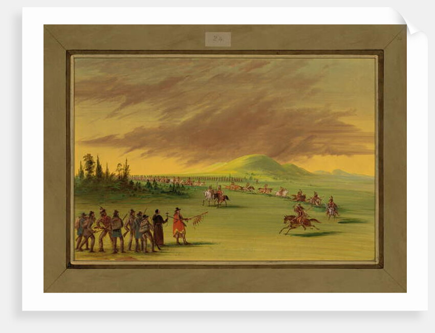 La Salle Meets a War Party of Cenis Indians on a Texas Prairie, April 25th 1686, 1847-48 by George Catlin