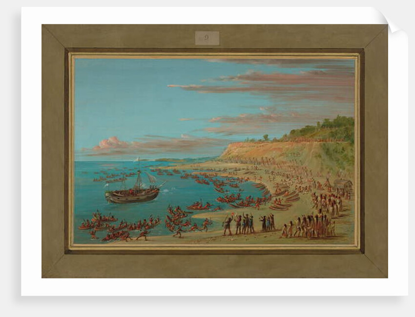 The Griffin Entering the Harbor at Mackinaw, August 27th 1679, 1847-48 by George Catlin