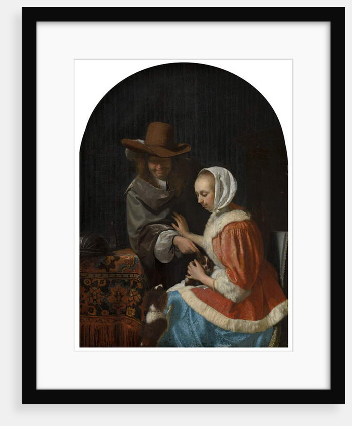 Man and Woman with Two Dogs, known as 'Teasing the Pet', 1660 by Frans van Mieris