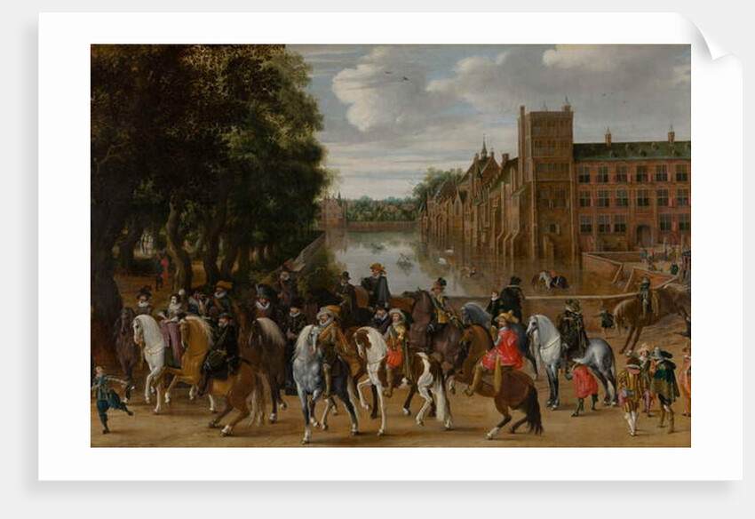 The Princes of Orange and their Families on Horseback, Riding Out from The Buitenhof, The Hague, c. 1621-22 by Pauwels I van Hillegaert