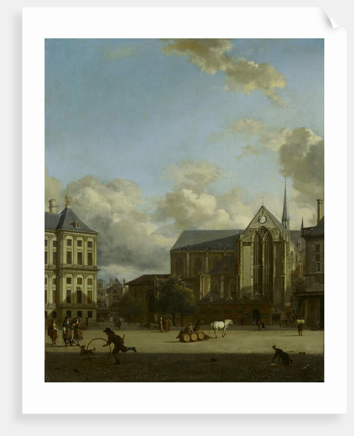 Dam Square with Nieuwe Kerk and Koninklijk Paleis, 1668 by Jan van der Heyden