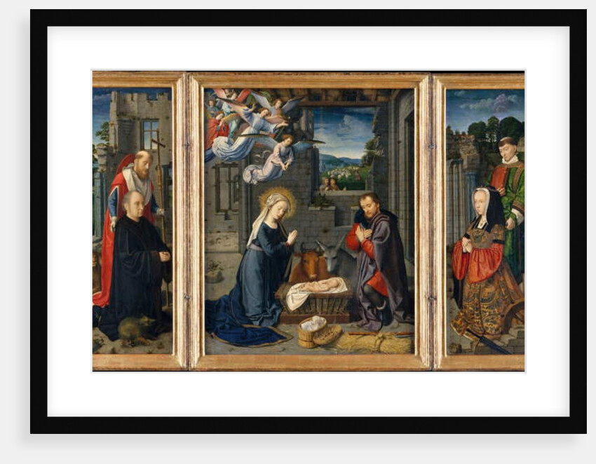 The Nativity with Donors and Saints Jerome and Leonard, c.1510–15 by Gerard David