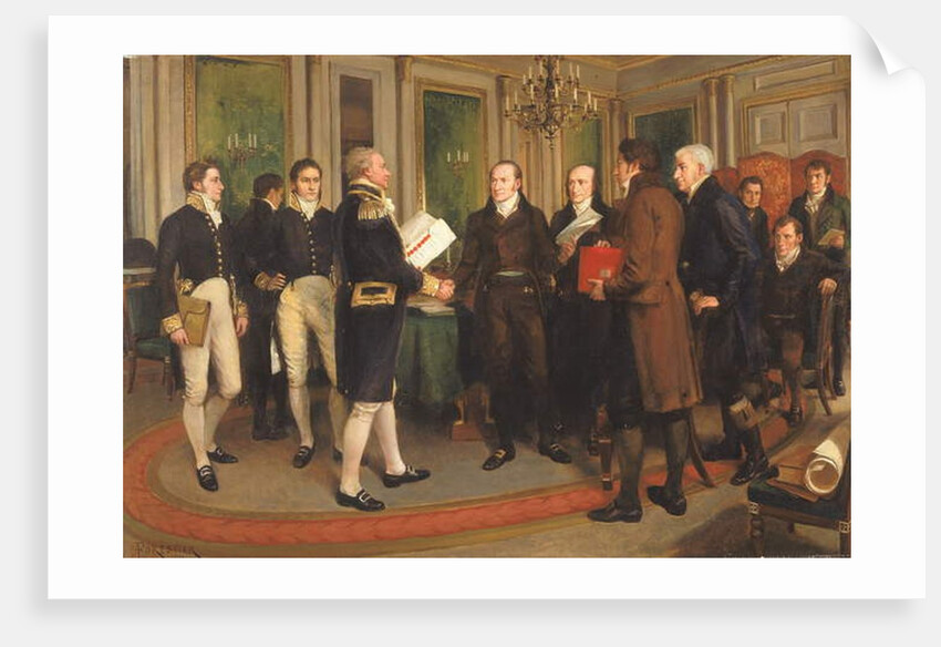 The Signing of the Treaty of Ghent, Christmas Eve, 1814, 1914 by Amedee Forestier