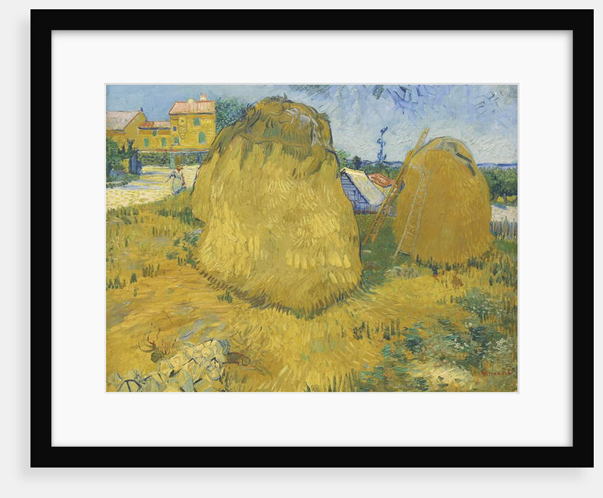 Wheat stacks in Provence, c.1888 by Vincent van Gogh
