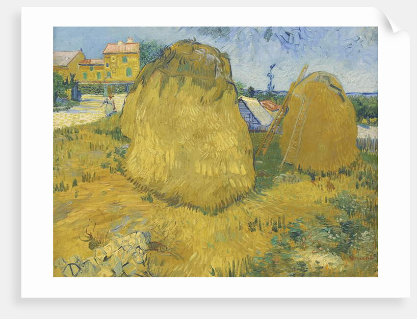 Wheat stacks in Provence, c.1888 by Vincent van Gogh