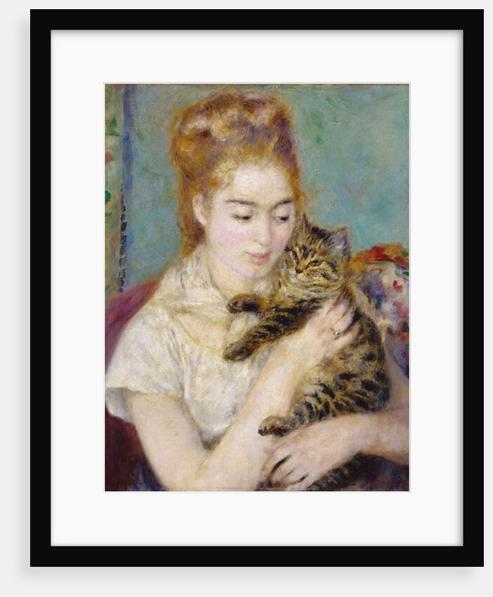 Woman with a Cat, c.1875 by Pierre Auguste Renoir