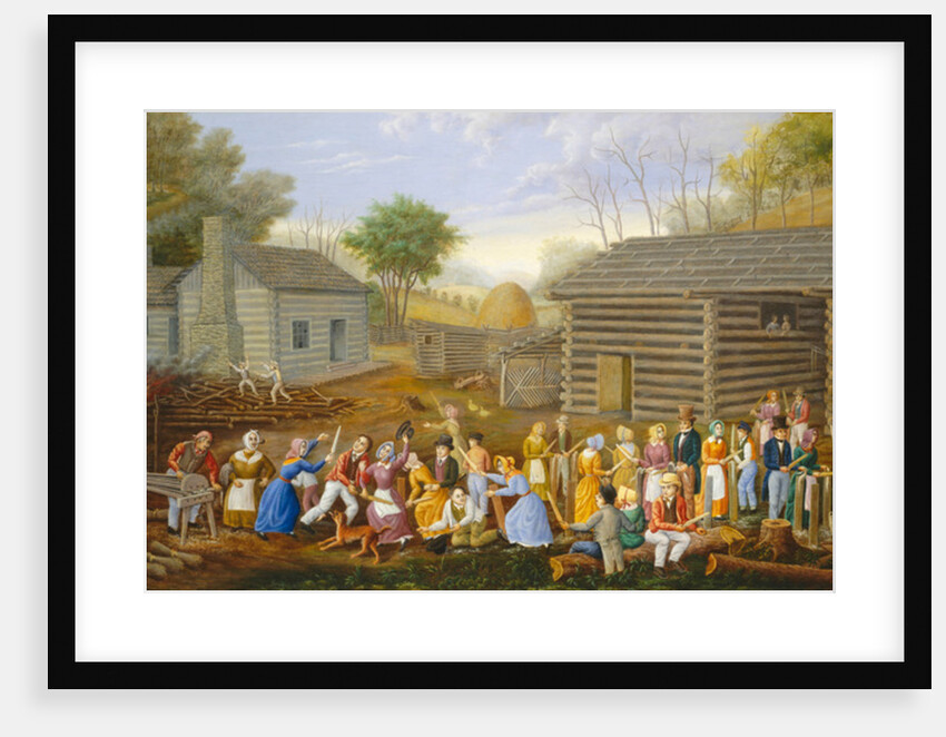 Flax Scutching Bee, 1885 by Linton Park