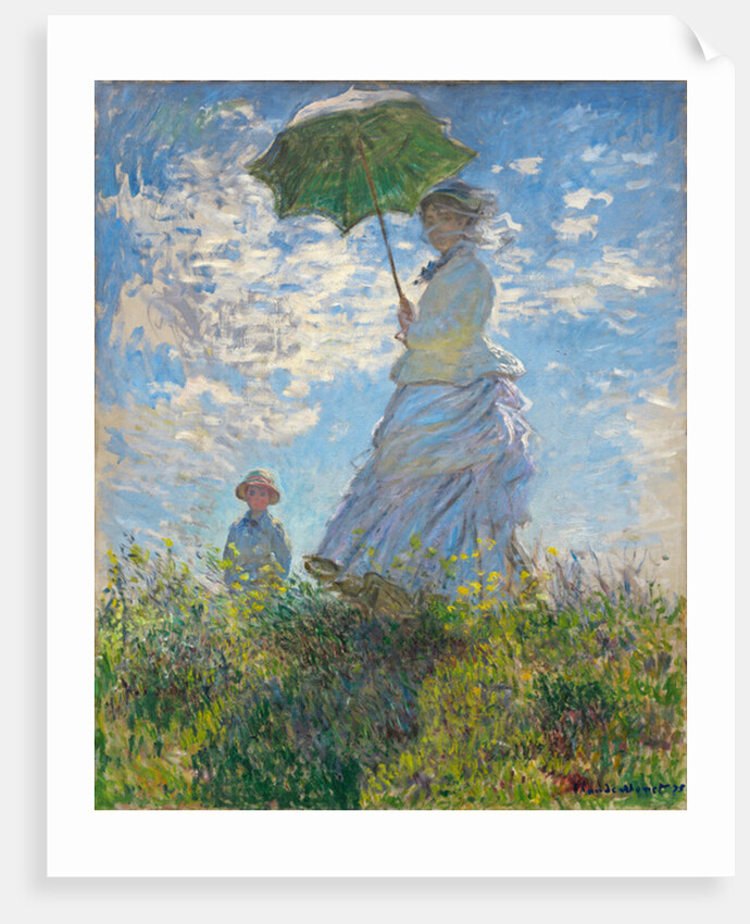 Woman with a Parasol - Madame Monet and Her Son, 1875 by Claude Monet