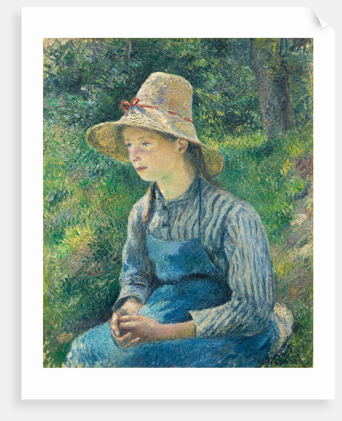 Peasant Girl with a Straw Hat, 1881 by Camille Pissarro