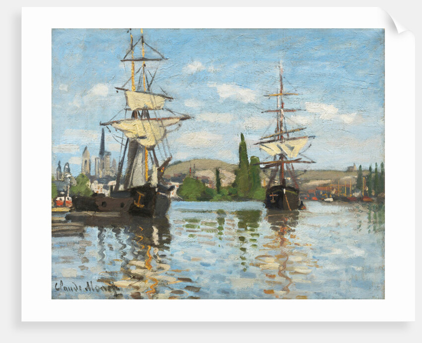 Ships Riding on the Seine at Rouen, 1872- 73 by Claude Monet