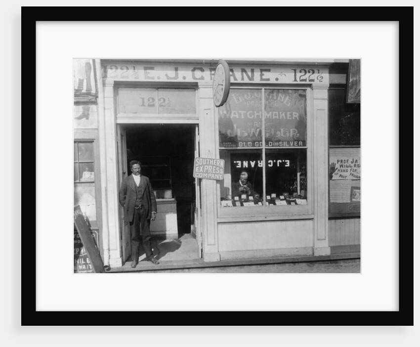 E.J. Crane, watchmaker and jewelry store, c.1899 by American Photographer