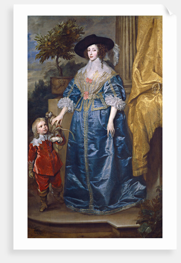 Queen Henrietta Maria with Sir Jeffrey Hudson, 1633 by Anthony van Dyck