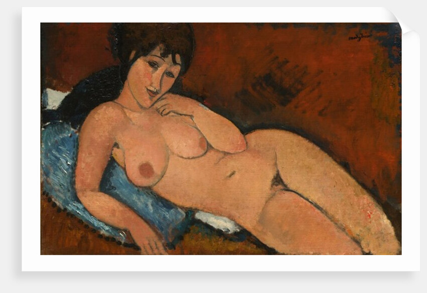Nude on a Blue Cushion, 1917 by Amedeo Modigliani