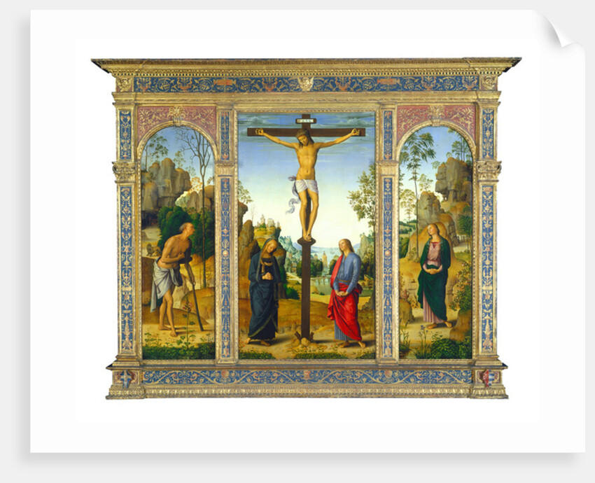 The Crucifixion with the Virgin, Saint John, Saint Jerome, and Saint Mary Magdalene, c.1482-1485 by Pietro Perugino