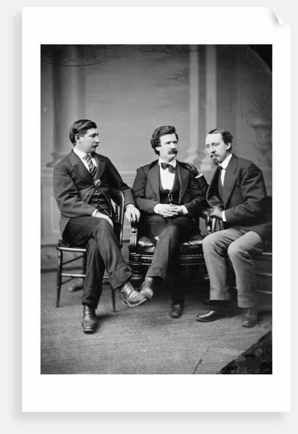 Mark Twain, George Alfred Townsend and David Gray, 1871 by American Photographer