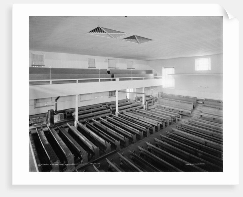 Friends' Meeting House, interior, Philadelphia, 1900-20 by Detroit Publishing Co.