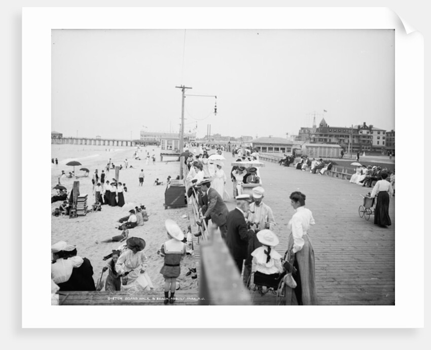 Boardwalk & beach, Asbury Park, c.1905 by Detroit Publishing Co.