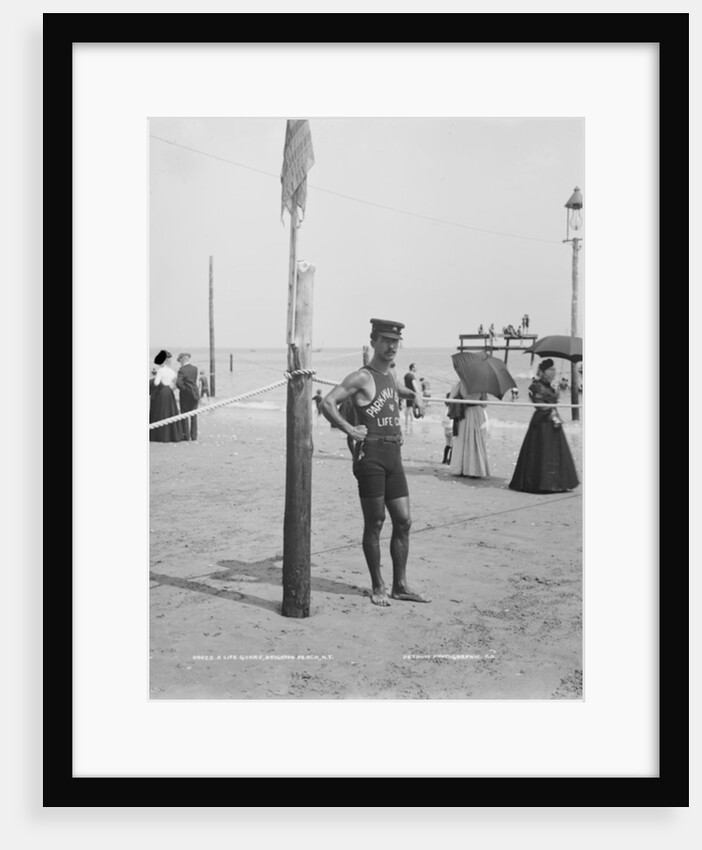 A Life guard on Brighton Beach, Brooklyn, New York, 1901-06 by Detroit Publishing Co.