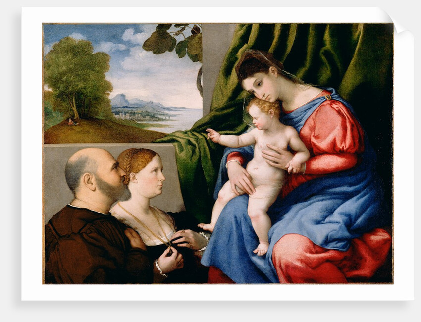Madonna and Child with Two Donors, 1525-1530 by Lorenzo Lotto