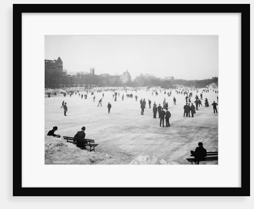 Skating in Central Park, New York, c.1900-06 by Detroit Publishing Co.