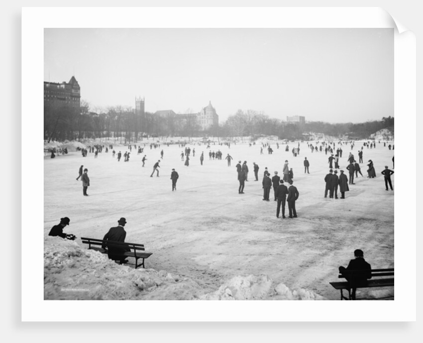 Skating in Central Park, New York, c.1900-06 by Detroit Publishing Co.