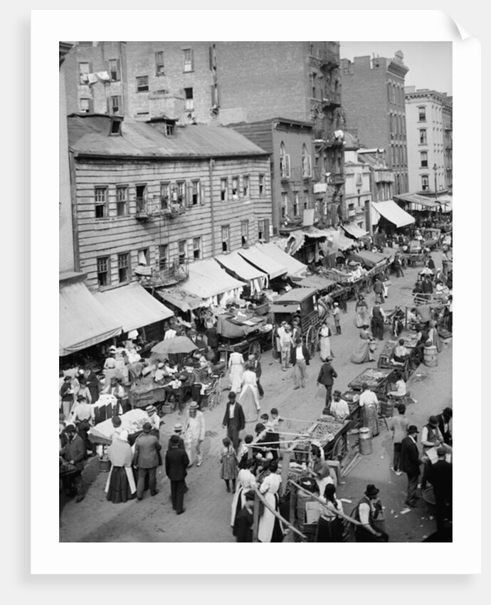 Jewish market on the East Side, New York, c.1890-1901 by Detroit Publishing Co.