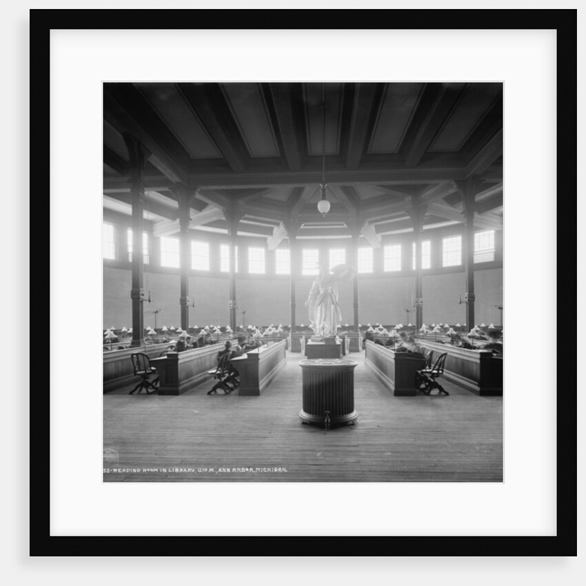 Reading room in library, University of Michigan, Ann Arbor, Michigan, c.1901 by Detroit Publishing Co.