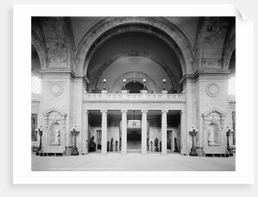Main stairway, Metropolitan Museum of Art, New York, c.1902-10 by Detroit Publishing Co.