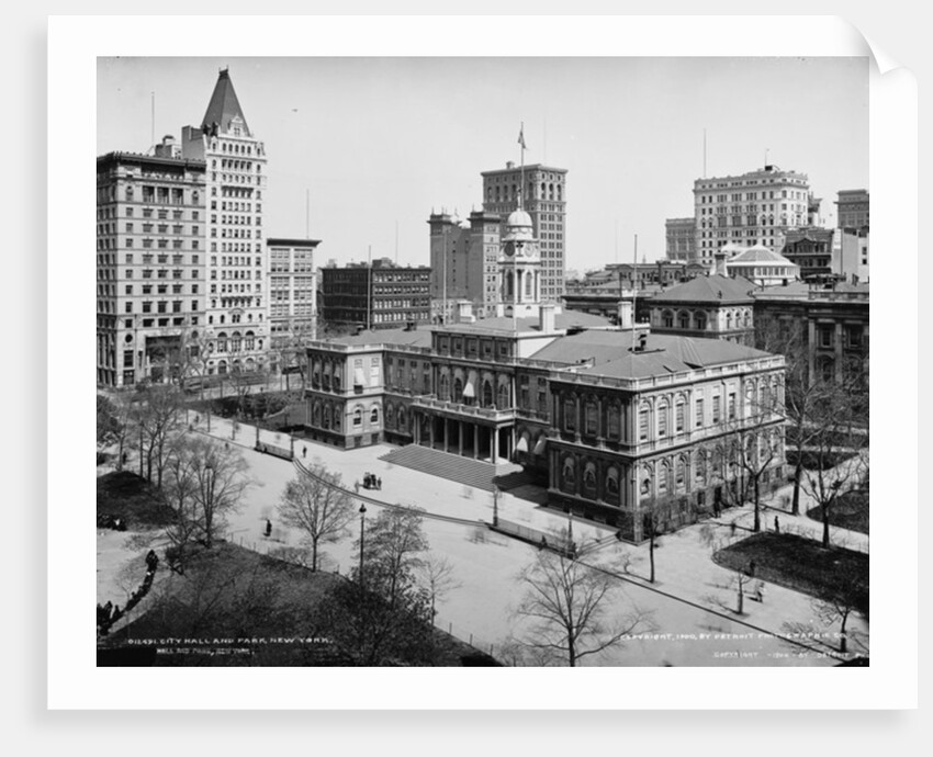City Hall and Park, New York, c.1900 by Detroit Publishing Co.