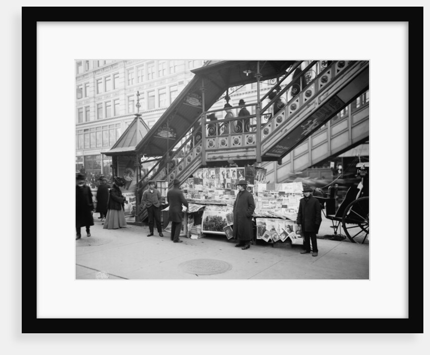 A characteristic sidewalk newsstand, New York City, c.1903 by Detroit Publishing Co.