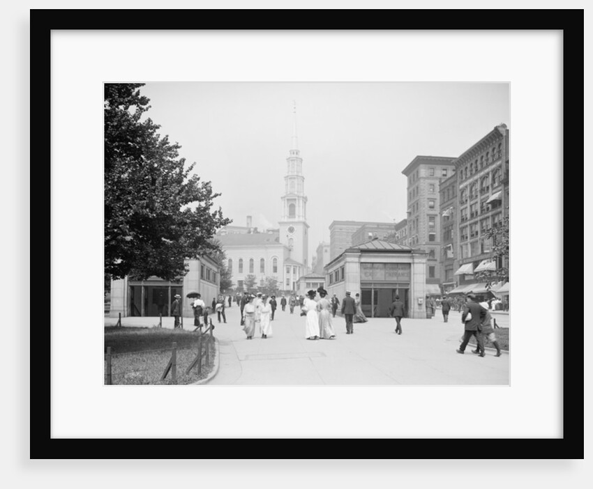 Park Street Church and Tremont Street mall, Boston, Massachusetts, c.1906 by Detroit Publishing Co.