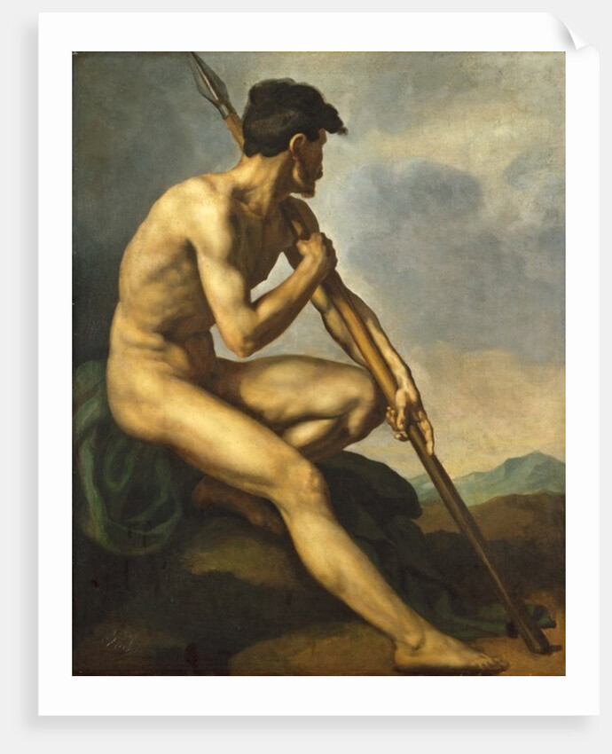 Nude Warrior with a Spear, c.1816 by Theodore Gericault