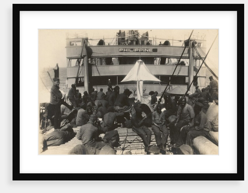 Pioneer Infantry Battalion on the troop ship U.S.S. Philippine from Brest harbor, France, July 18, 1919 by American Photographer