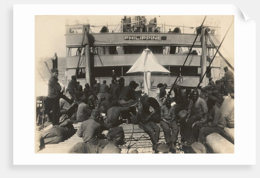 Pioneer Infantry Battalion on the troop ship U.S.S. Philippine from Brest harbor, France, July 18, 1919 by American Photographer