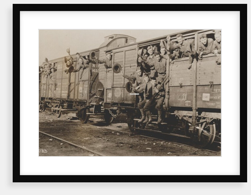 U.S. Marines in France off for camp, 1917 by American Photographer
