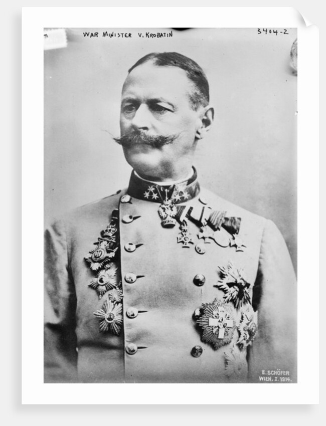 War Minister V. Krobatin, 1914 by Photographer Austrian