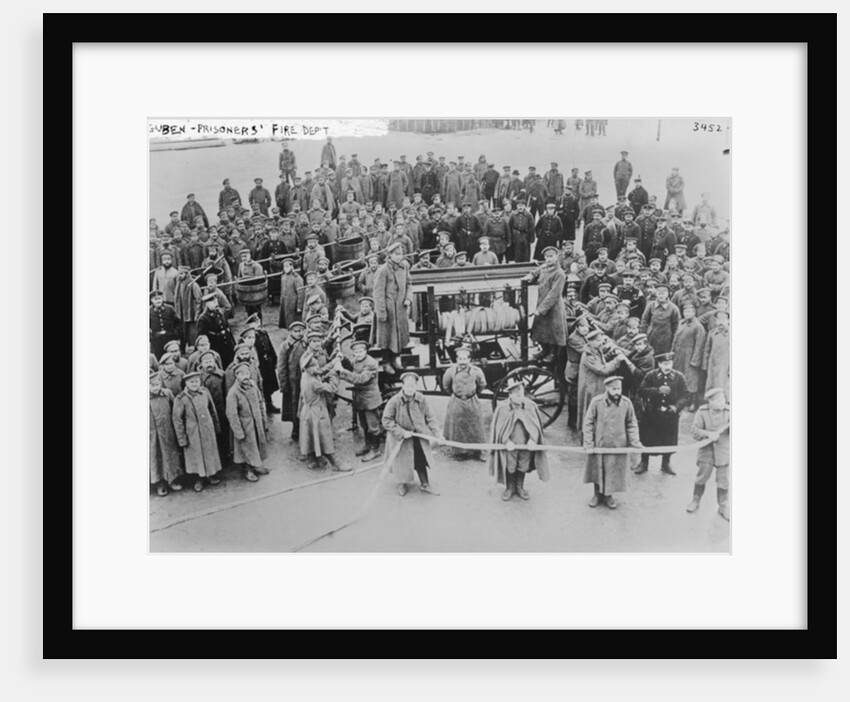 Prisoners' Fire Department, Guben, 1914-15 by German Photographer