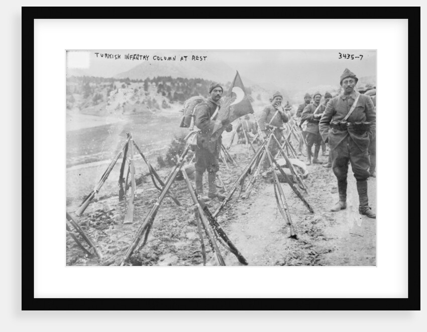 Turkish Infantry Column at rest, c.1914-15 by Photographer Turkish