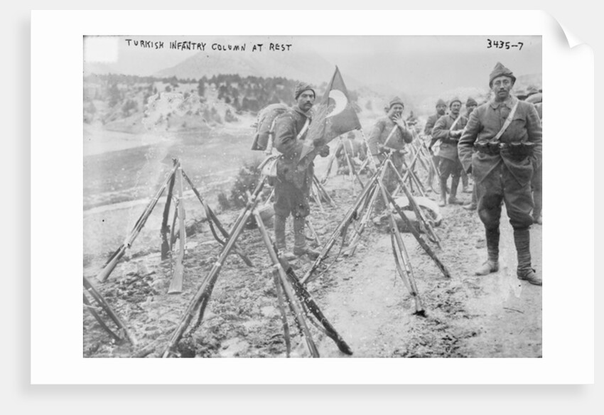 Turkish Infantry Column at rest, c.1914-15 by Photographer Turkish