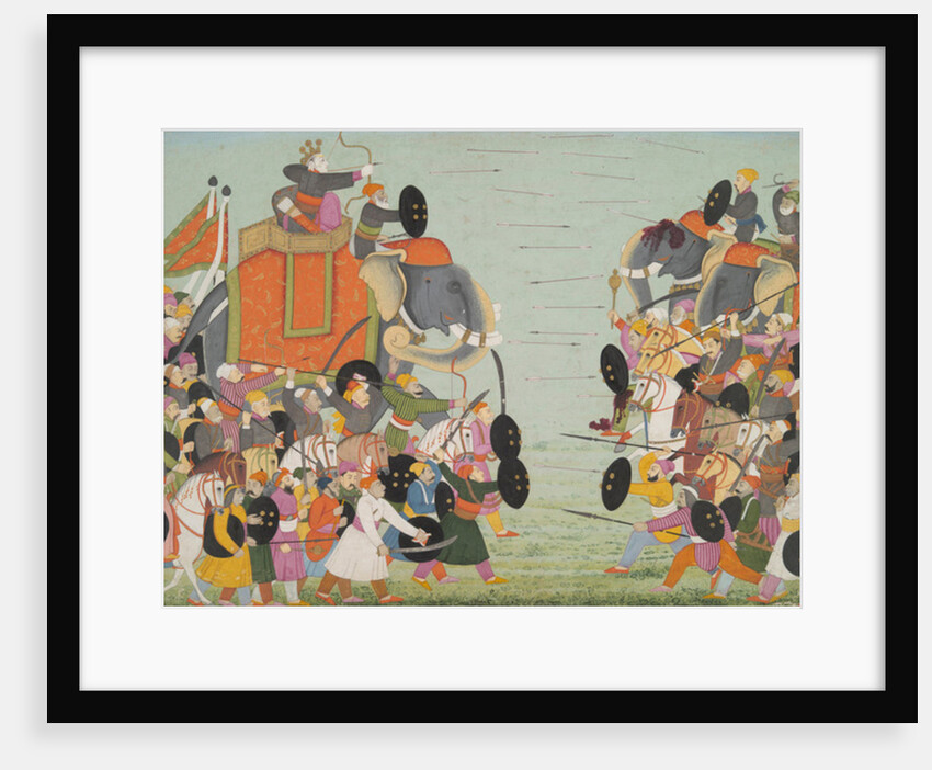 Illustration from a Bhagavata Purana Series, Book 10, Battle Between Balarama and Jarasandha, 1760-65 by School Mughal