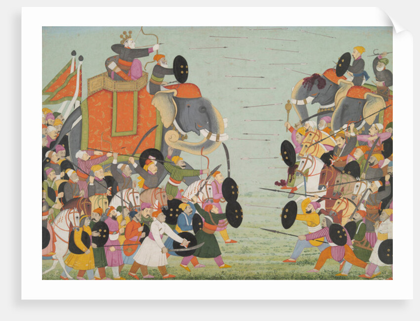 Illustration from a Bhagavata Purana Series, Book 10, Battle Between Balarama and Jarasandha, 1760-65 by School Mughal