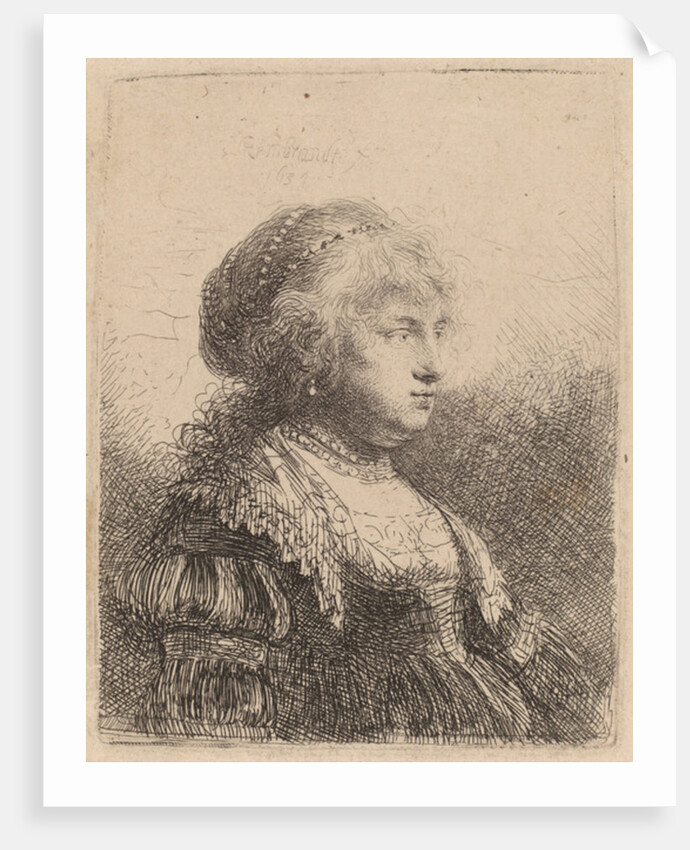 Saskia with Pearls in Her Hair, 1634 by Rembrandt Harmensz. van Rijn
