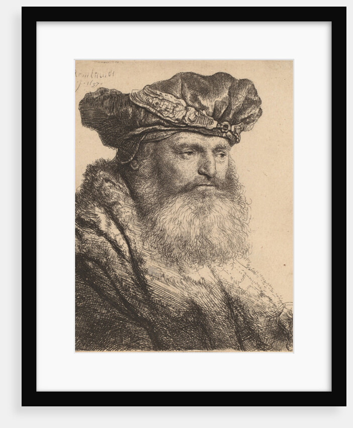 Bearded Man in a Velvet Cap with a Jewel Clasp, 1637 by Rembrandt Harmensz. van Rijn