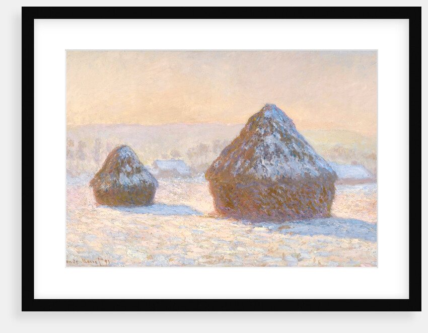Wheatstaks, snow Effect, Morning, 1891 by Claude Monet