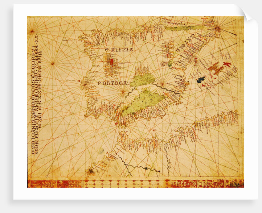 The Iberian Peninsula and the north coast of Africa by Giovanni Xenodocus da Corfu