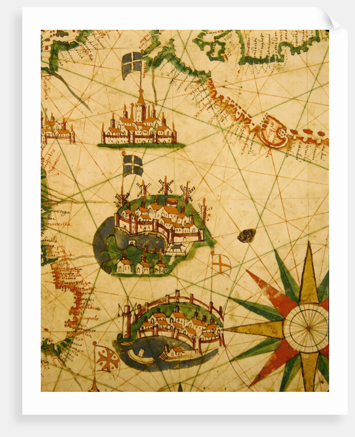 The Cities of Marseille and Genoa with their ports by Pietro Giovanni Prunes