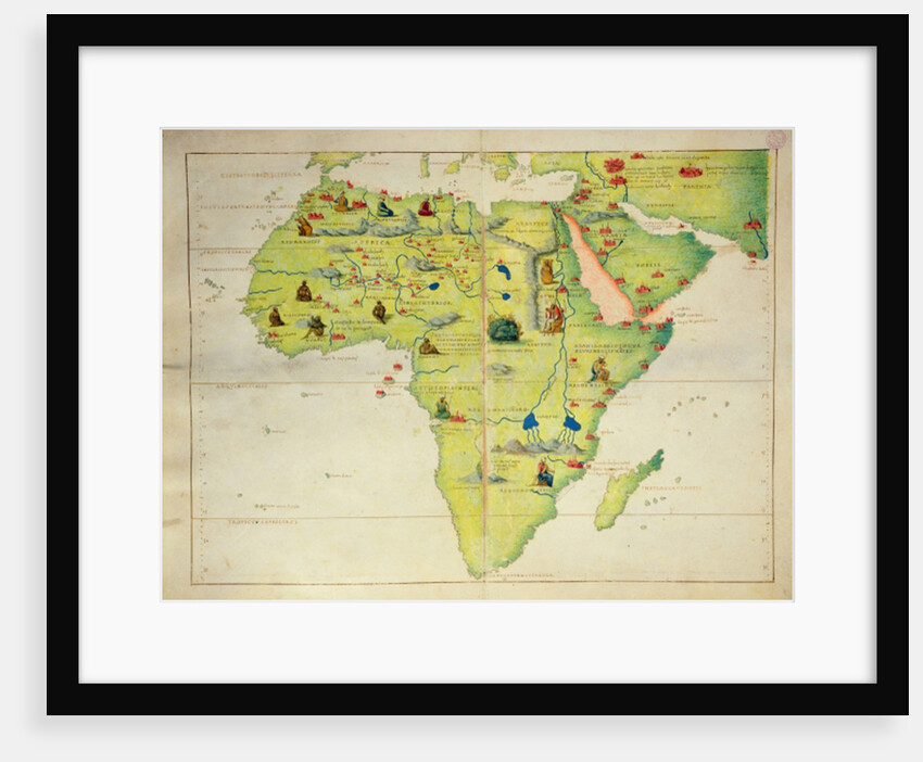 The Continent of Africa, from an Atlas of the World in 33 Maps, Venice, 1st September 1553 by Battista Agnese
