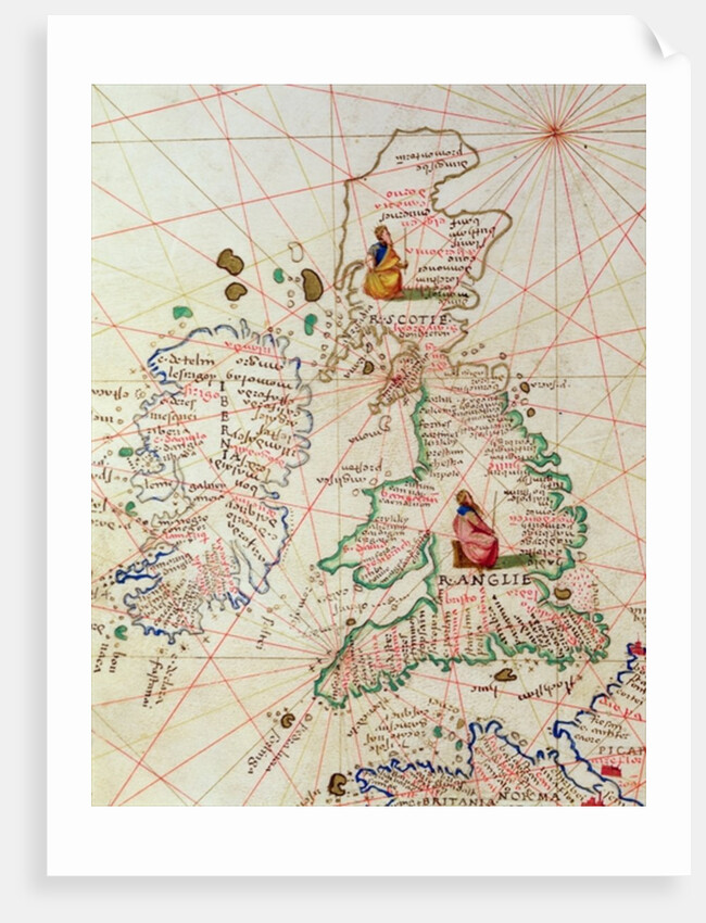 The Kingdoms of England and Scotland by Battista Agnese